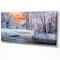 Designart - Forest in Winter Sunset - Landscapes Painting Print on Wrapped Canvas